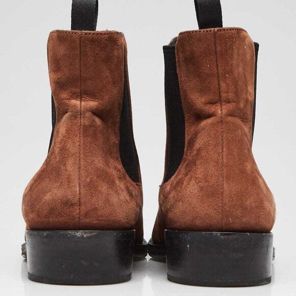 Prada Brown Suede Chelsea Ankle Boots Size 9/39.5 - Picture 6 of 6